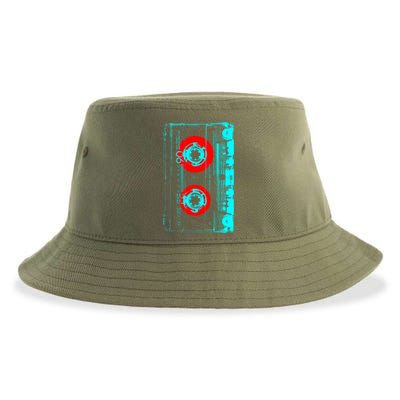 Vintage Cassette Pop Art Style Sustainable Bucket Hat