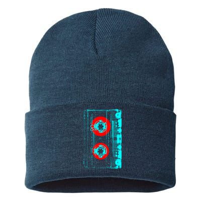 Vintage Cassette Pop Art Style Sustainable Knit Beanie