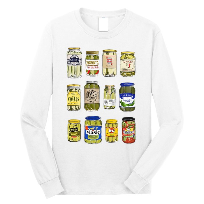 Vintage Canned Pickles Lover Funny Trendy Women Clothing Swea Long Sleeve Shirt