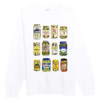 Vintage Canned Pickles Lover Funny Trendy Women Clothing Swea Premium Crewneck Sweatshirt