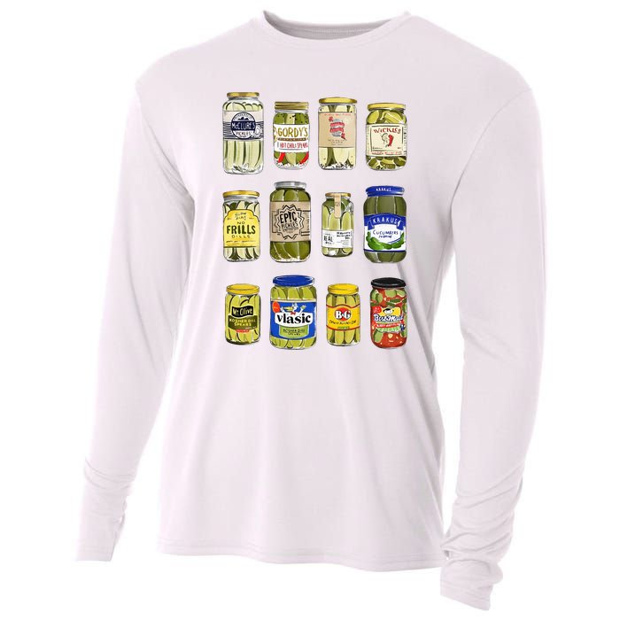 Vintage Canned Pickles Lover Funny Trendy Women Clothing Swea Cooling Performance Long Sleeve Crew