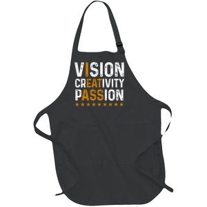 Vision Creativity Passion Full-Length Apron With Pockets