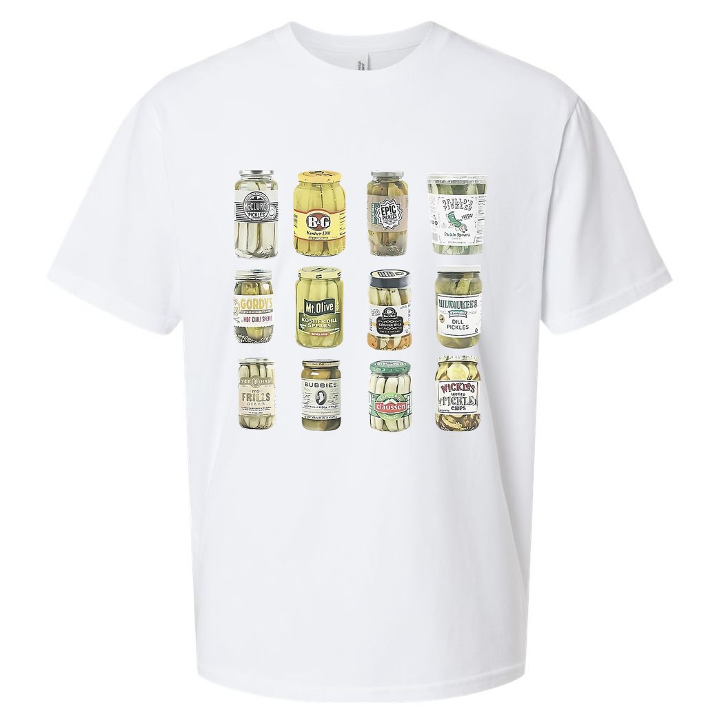 Vintage Canned Pickles Homemade Dill Pickles Sueded Cloud Jersey T-Shirt