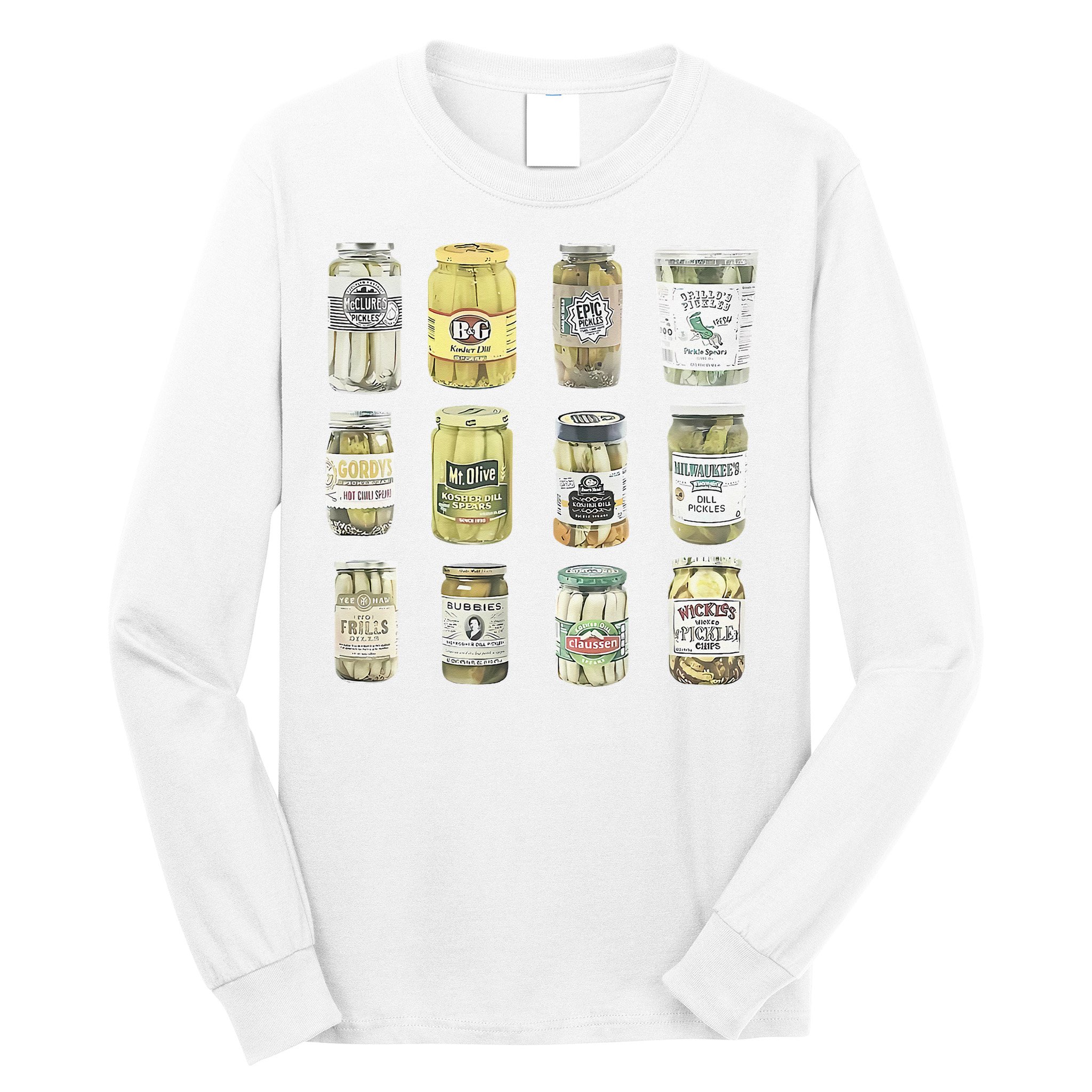 Vintage Canned Pickles Homemade Dill Pickles Long Sleeve Shirt