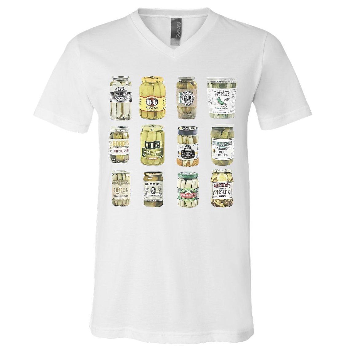 Vintage Canned Pickles Homemade Dill Pickles V-Neck T-Shirt