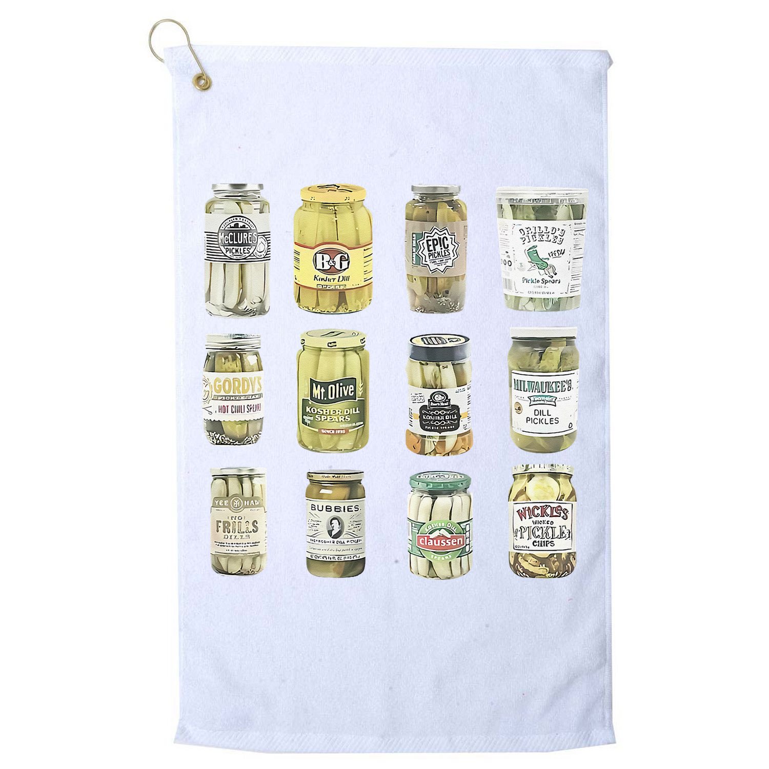 Vintage Canned Pickles Homemade Dill Pickles Golf Towel