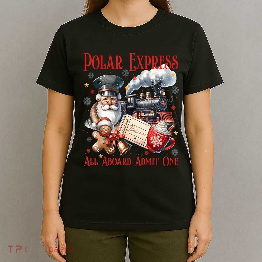 Vintage Christmas Polar .Express All Aboard Admit One Gift T-Shirt