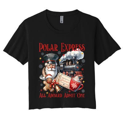 Vintage Christmas Polar .Express All Aboard Admit One Gift Crop Top