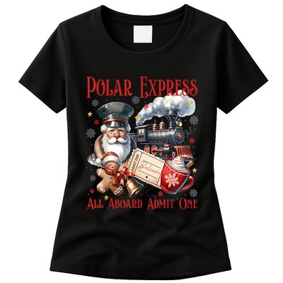 Vintage Christmas Polar .Express All Aboard Admit One Gift Womens T-Shirt