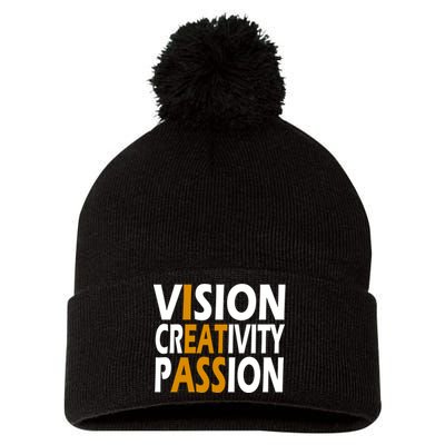 Vision Creativity Passion Funny Gift Pom Pom 12in Knit Beanie