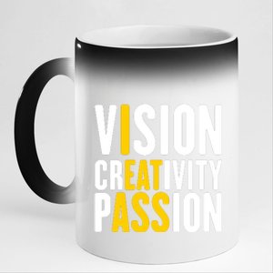 Vision Creativity Passion Funny Hidden Message I Eat Ass 11oz Black Color Changing Mug