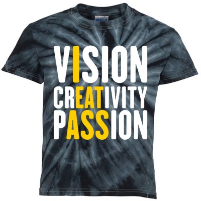 Vision Creativity Passion Funny Hidden Message I Eat Ass Kids Tie-Dye T-Shirt