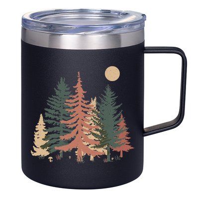Vintage Colors Pine Tree Forest 12oz Stainless Steel Coffee Mug