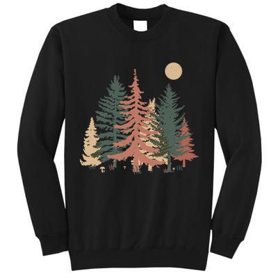 Vintage Colors Pine Tree Forest Tall Sweatshirt