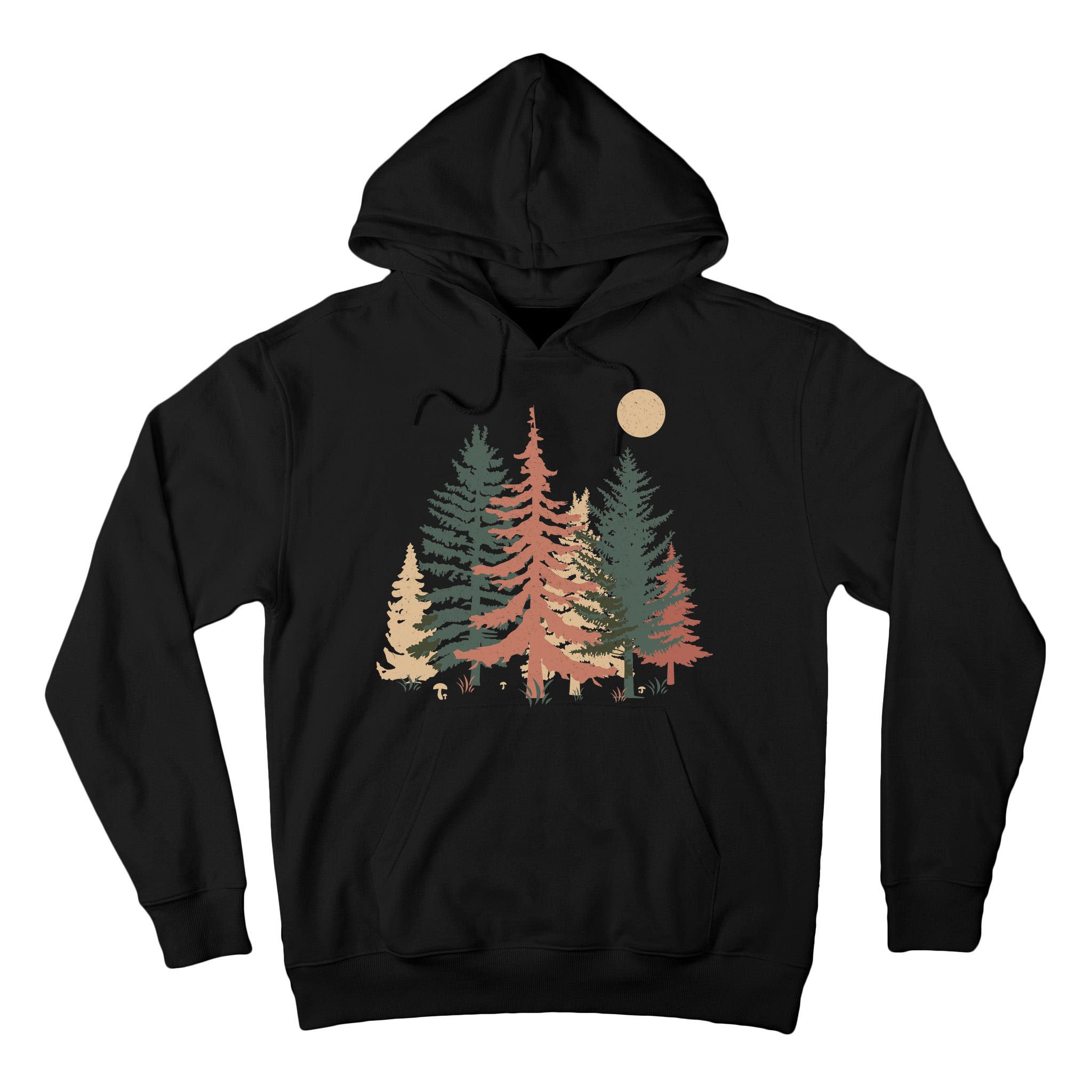 Vintage Colors Pine Tree Forest Tall Hoodie