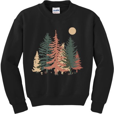 Vintage Colors Pine Tree Forest Kids Sweatshirt