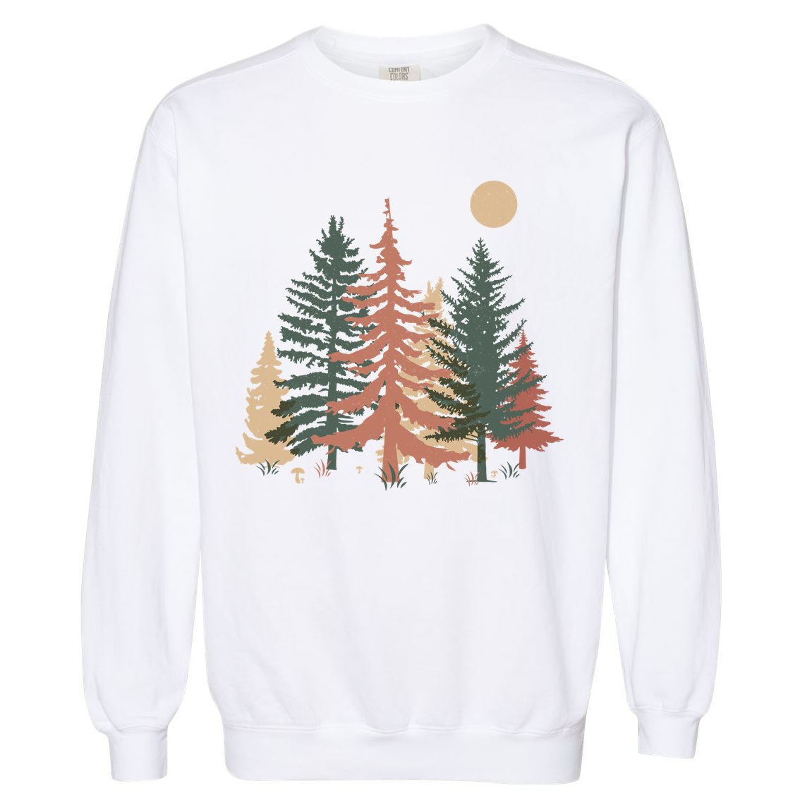 Vintage Colors Pine Tree Forest Garment-Dyed Sweatshirt