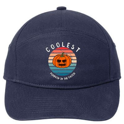 Vintage Coolest Pumpkin Happy Halloween Vibe Costume Gift 7-Panel Snapback Hat