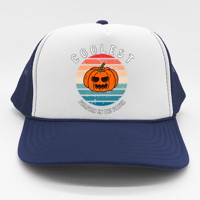 Vintage Coolest Pumpkin Happy Halloween Vibe Costume Gift Trucker Hat