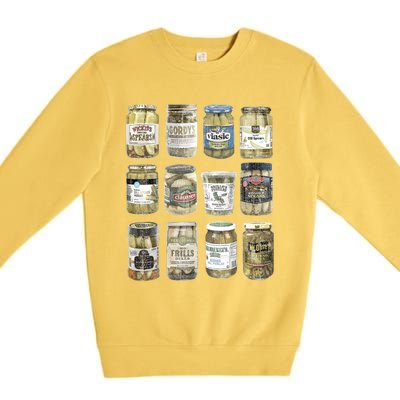 Vintage Canned Pickles Retro Pickles Lovers Canning Pickle Premium Crewneck Sweatshirt