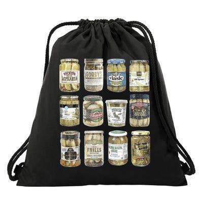 Vintage Canned Pickles Retro Pickles Lovers Canning Pickle Drawstring Bag