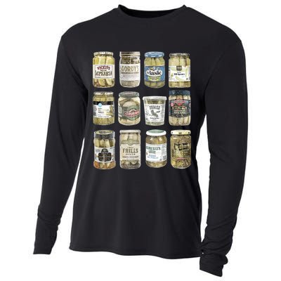 Vintage Canned Pickles Retro Pickles Lovers Canning Pickle Cooling Performance Long Sleeve Crew