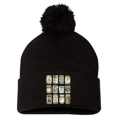 Vintage Canned Pickles Retro Pickles Lovers Canning Pickle Pom Pom 12in Knit Beanie