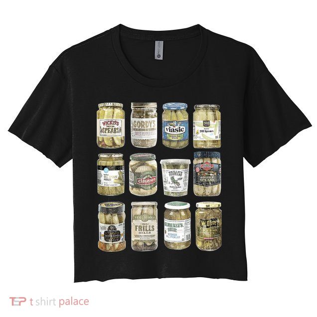 Vintage Canned Pickles Retro Pickles Lovers Canning Pickle Crop Top
