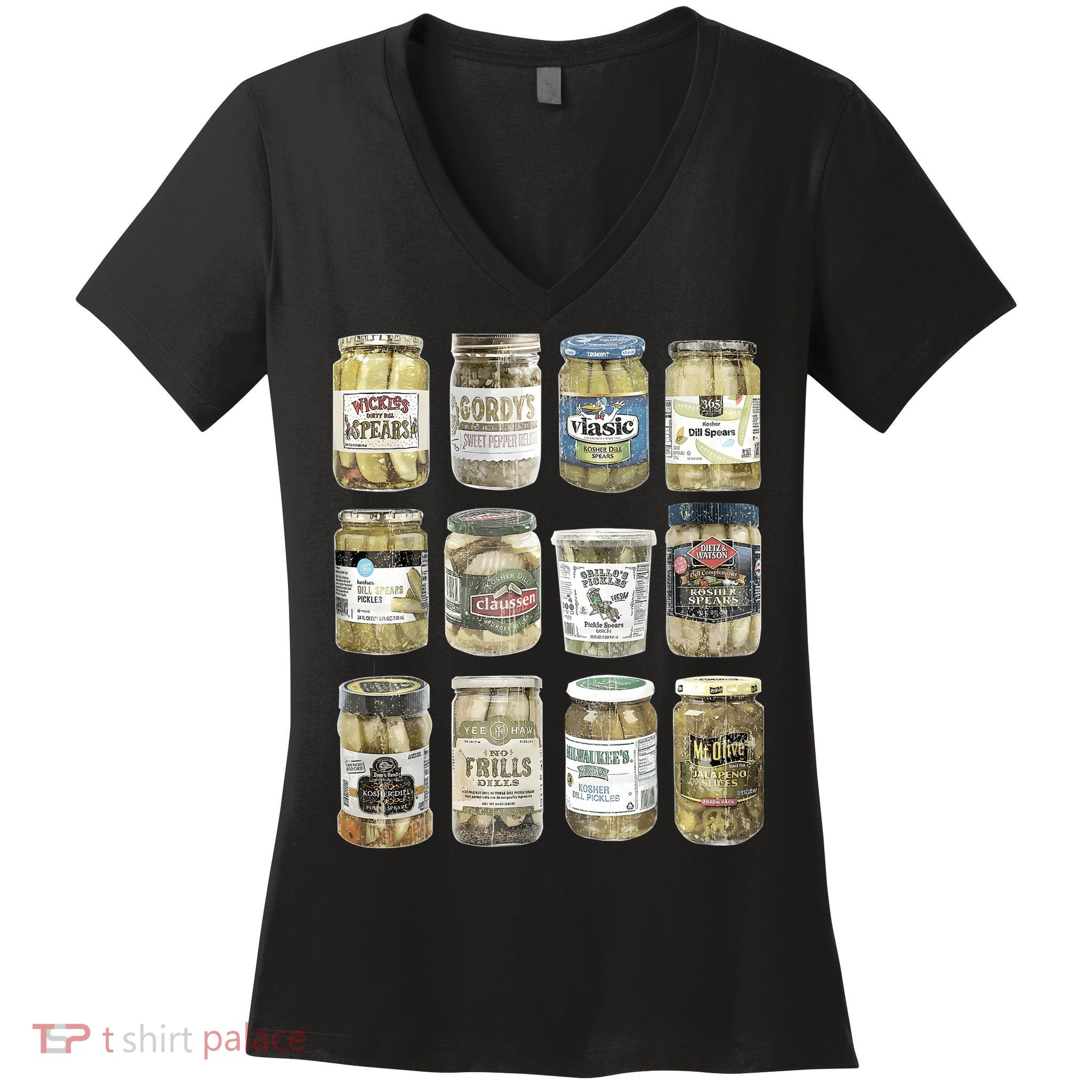 Vintage Canned Pickles Retro Pickles Lovers Canning Pickle Women's V-Neck T-Shirt