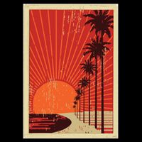 Vintage California Poster Sunset Beach Backpack