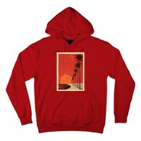 Vintage California Poster Sunset Beach Hoodie