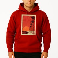 Vintage California Poster Sunset Beach Hoodie