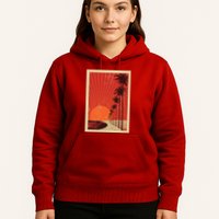 Vintage California Poster Sunset Beach Hoodie