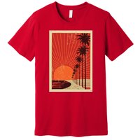 Vintage California Poster Sunset Beach Premium T-Shirt