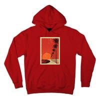 Vintage California Poster Sunset Beach Tall Hoodie