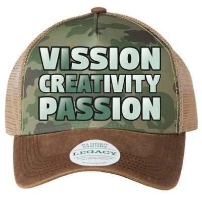 Vision Creativity Passion Funny Hidden Message Legacy Tie Dye Trucker Hat