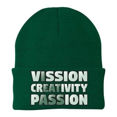 Vision Creativity Passion Funny Hidden Message Knit Cap Winter Beanie