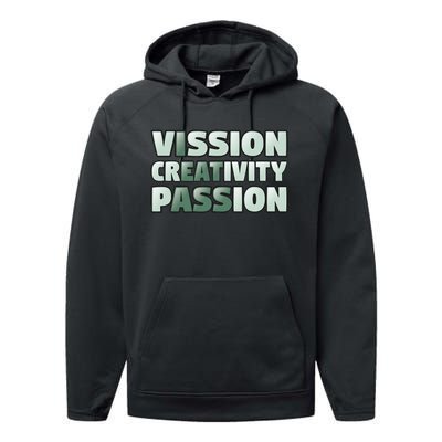 Vision Creativity Passion Funny Hidden Message Performance Fleece Hoodie