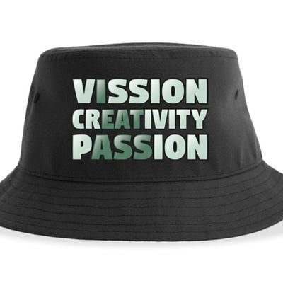 Vision Creativity Passion Funny Hidden Message Sustainable Bucket Hat