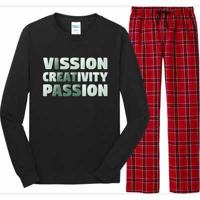 Vision Creativity Passion Funny Hidden Message Long Sleeve Pajama Set