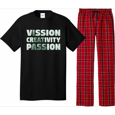 Vision Creativity Passion Funny Hidden Message Pajama Set