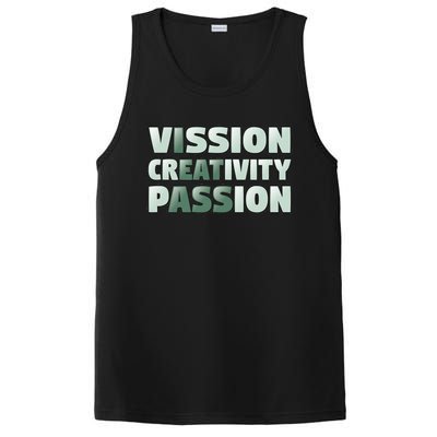 Vision Creativity Passion Funny Hidden Message PosiCharge Competitor Tank