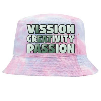 Vision Creativity Passion Funny Hidden Message Tie-Dyed Bucket Hat