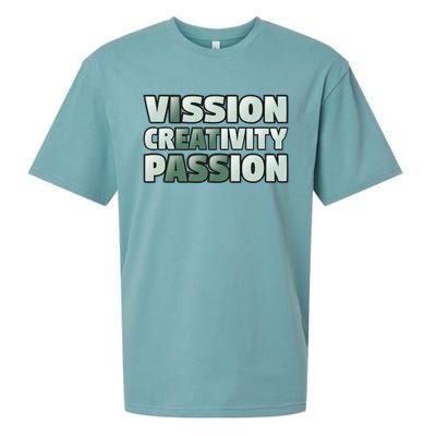 Vision Creativity Passion Funny Hidden Message Sueded Cloud Jersey T-Shirt