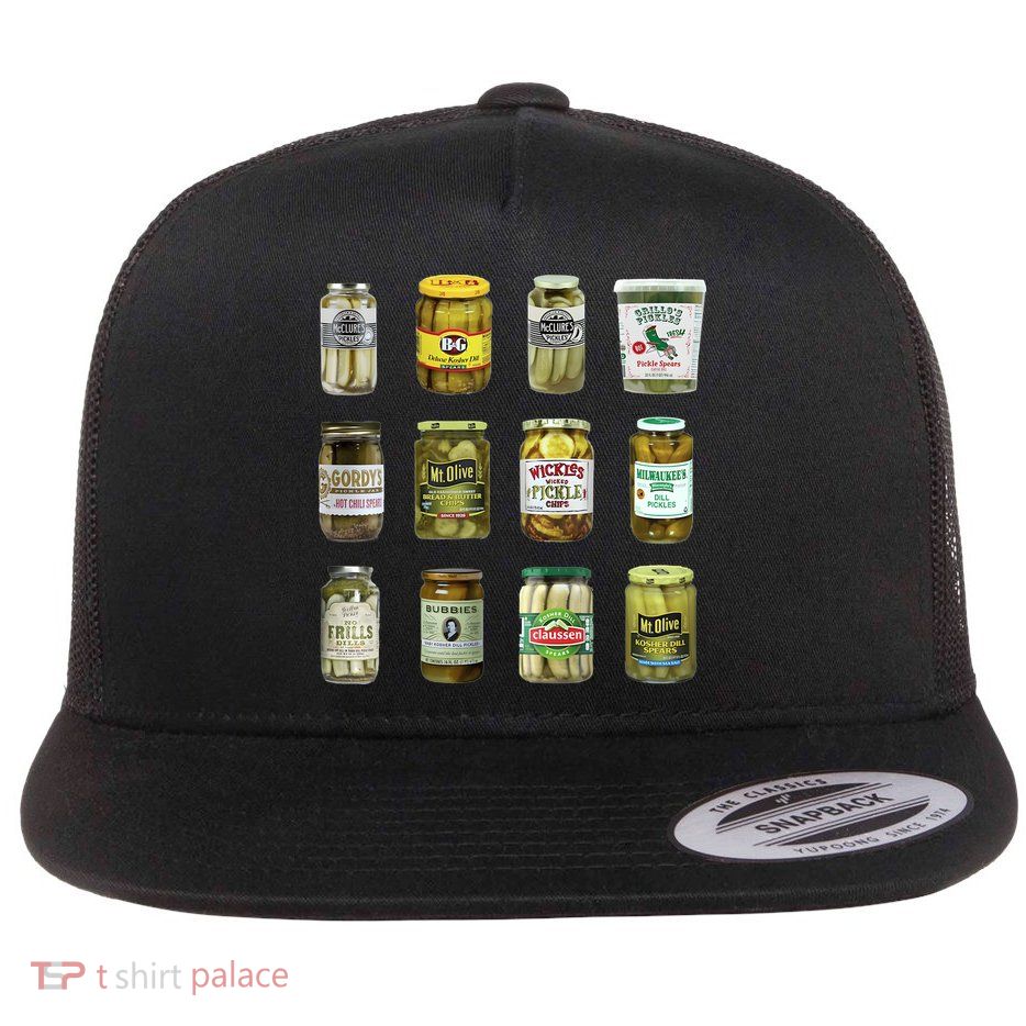 Vintage Canned Pickles Lover Funny Trendy Flatbill Hat