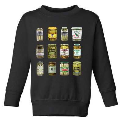 Vintage Canned Pickles Lover Funny Trendy Toddler Sweatshirt
