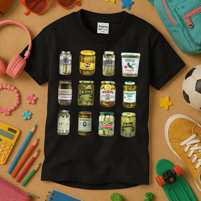 Vintage Canned Pickles Lover Funny Trendy Kids T-Shirt