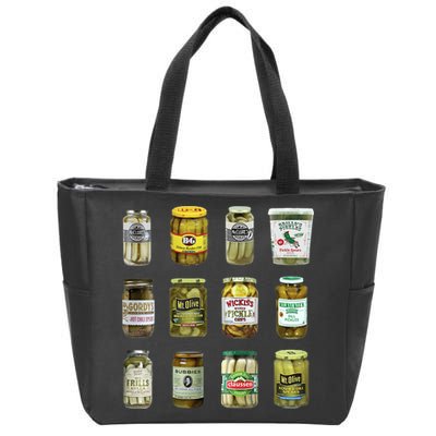 Vintage Canned Pickles Lover Funny Trendy Zip Tote Bag