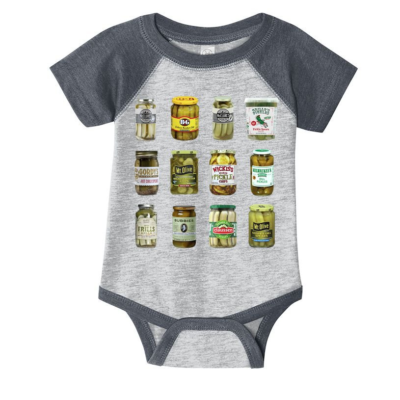 Vintage Canned Pickles Lover Funny Trendy Infant Baby Jersey Bodysuit