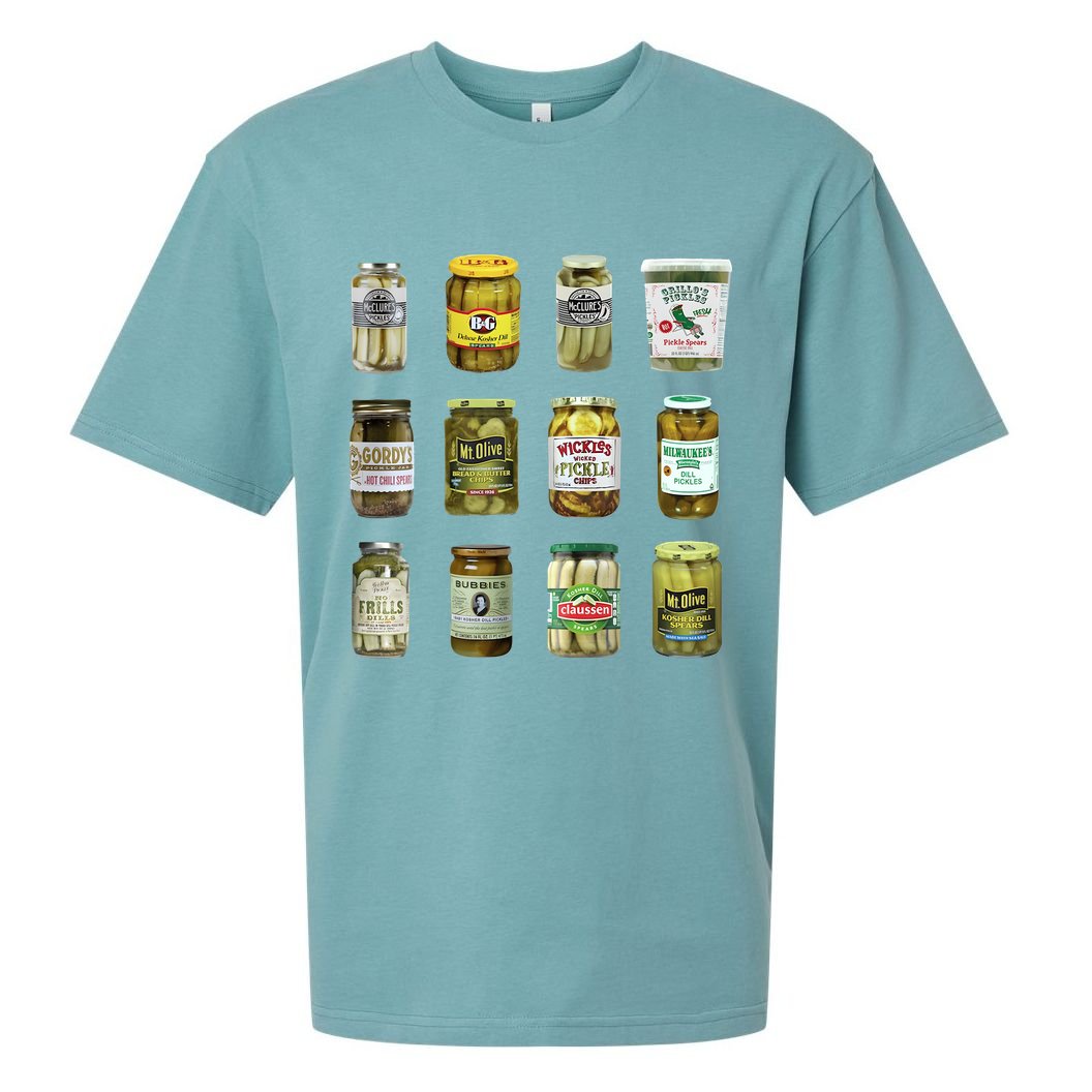 Vintage Canned Pickles Lover Funny Trendy Sueded Cloud Jersey T-Shirt